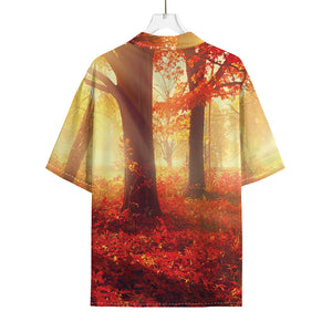 Sunshine Autumn Tree Print Rayon Hawaiian Shirt