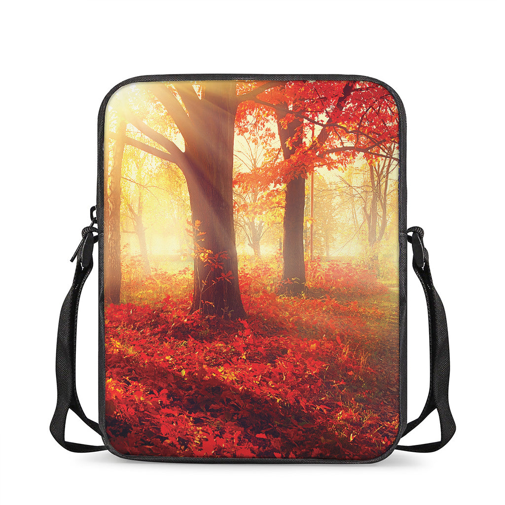 Sunshine Autumn Tree Print Rectangular Crossbody Bag