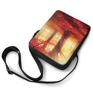 Sunshine Autumn Tree Print Rectangular Crossbody Bag