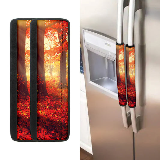 Sunshine Autumn Tree Print Refrigerator Handle Covers