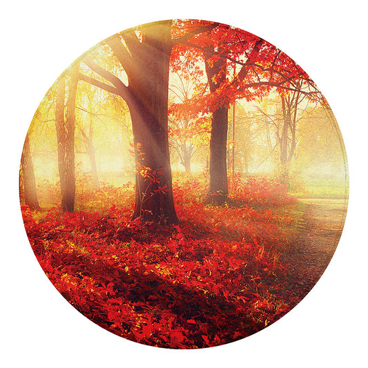 Sunshine Autumn Tree Print Round Blanket