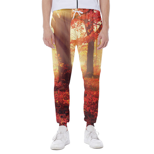 Sunshine Autumn Tree Print Scuba Joggers