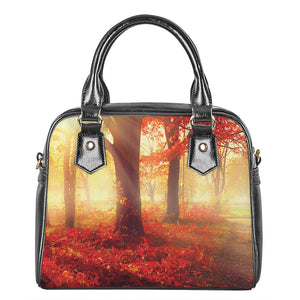 Sunshine Autumn Tree Print Shoulder Handbag