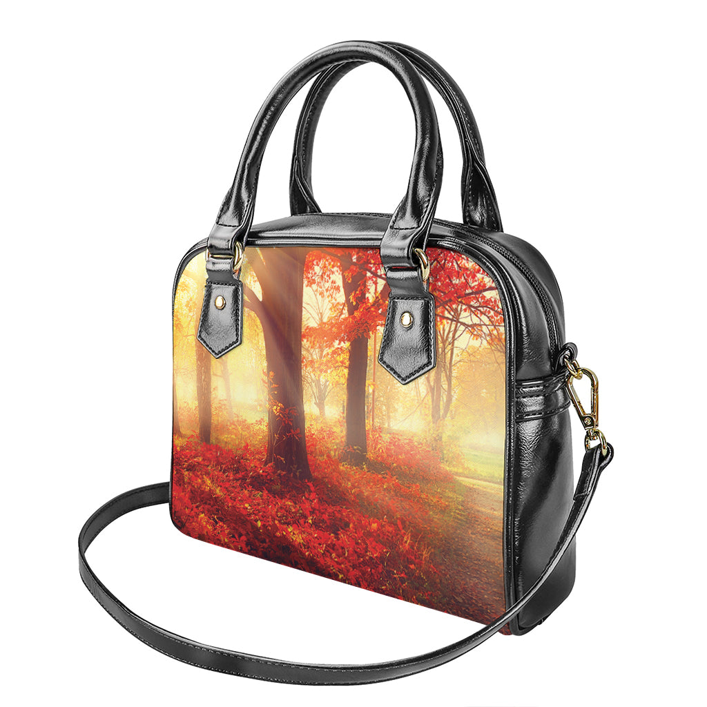 Sunshine Autumn Tree Print Shoulder Handbag