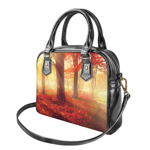 Sunshine Autumn Tree Print Shoulder Handbag