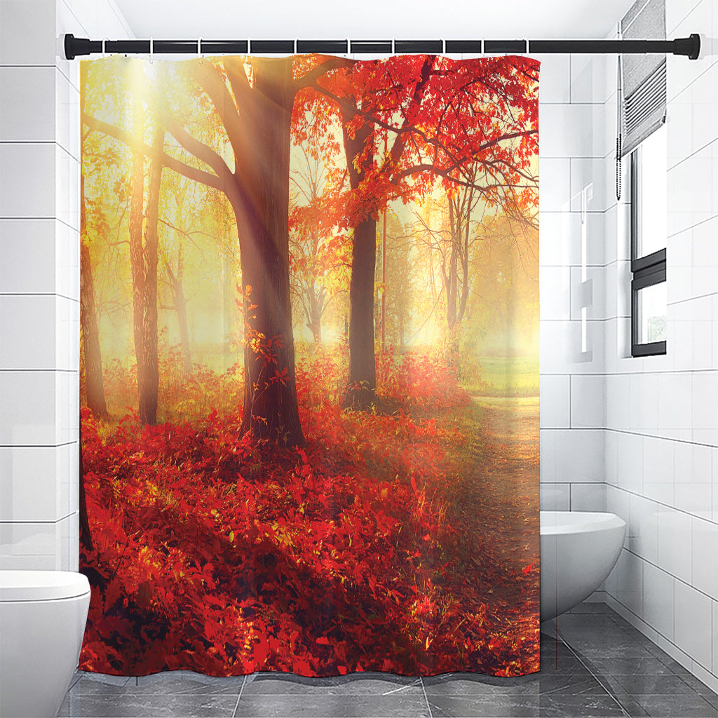Sunshine Autumn Tree Print Shower Curtain