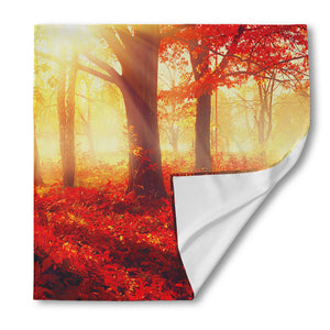 Sunshine Autumn Tree Print Silk Bandana