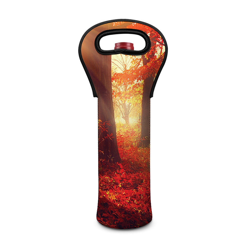 Sunshine Autumn Tree Print Single Neoprene Wine Tote