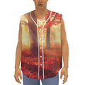 Sunshine Autumn Tree Print Sleeveless Baseball Jersey