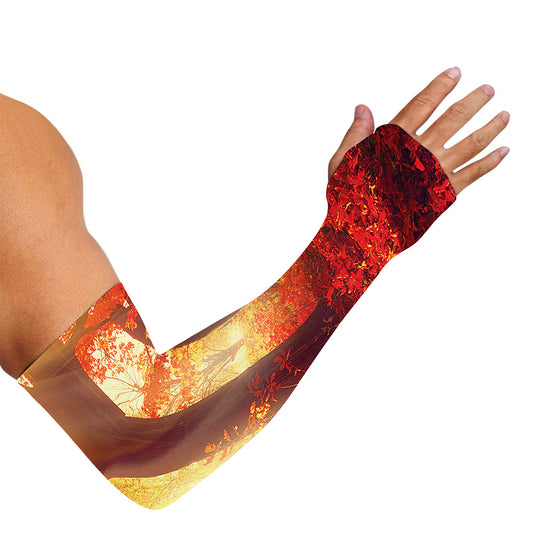 Sunshine Autumn Tree Print Sun Protection Arm Sleeves