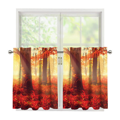 Sunshine Autumn Tree Print Tier Curtains
