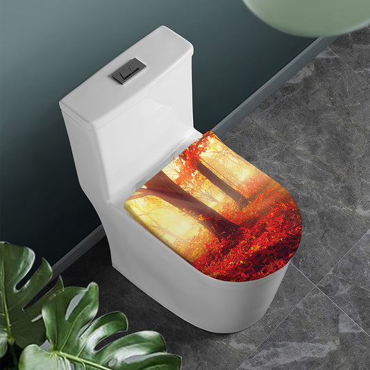 Sunshine Autumn Tree Print Toilet Lid Cover