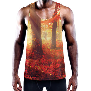 Sunshine Autumn Tree Print Training Tank Top