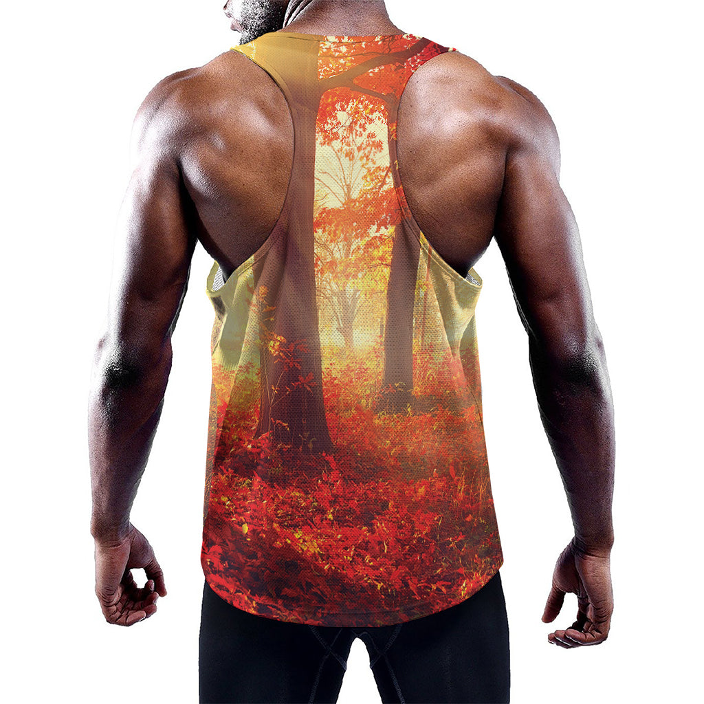 Sunshine Autumn Tree Print Training Tank Top