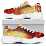 Sunshine Autumn Tree Print White Chunky Shoes
