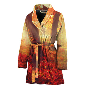 Sunshine Autumn Tree Print Women's Bathrobe