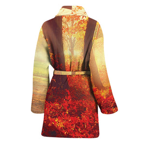 Sunshine Autumn Tree Print Women's Bathrobe