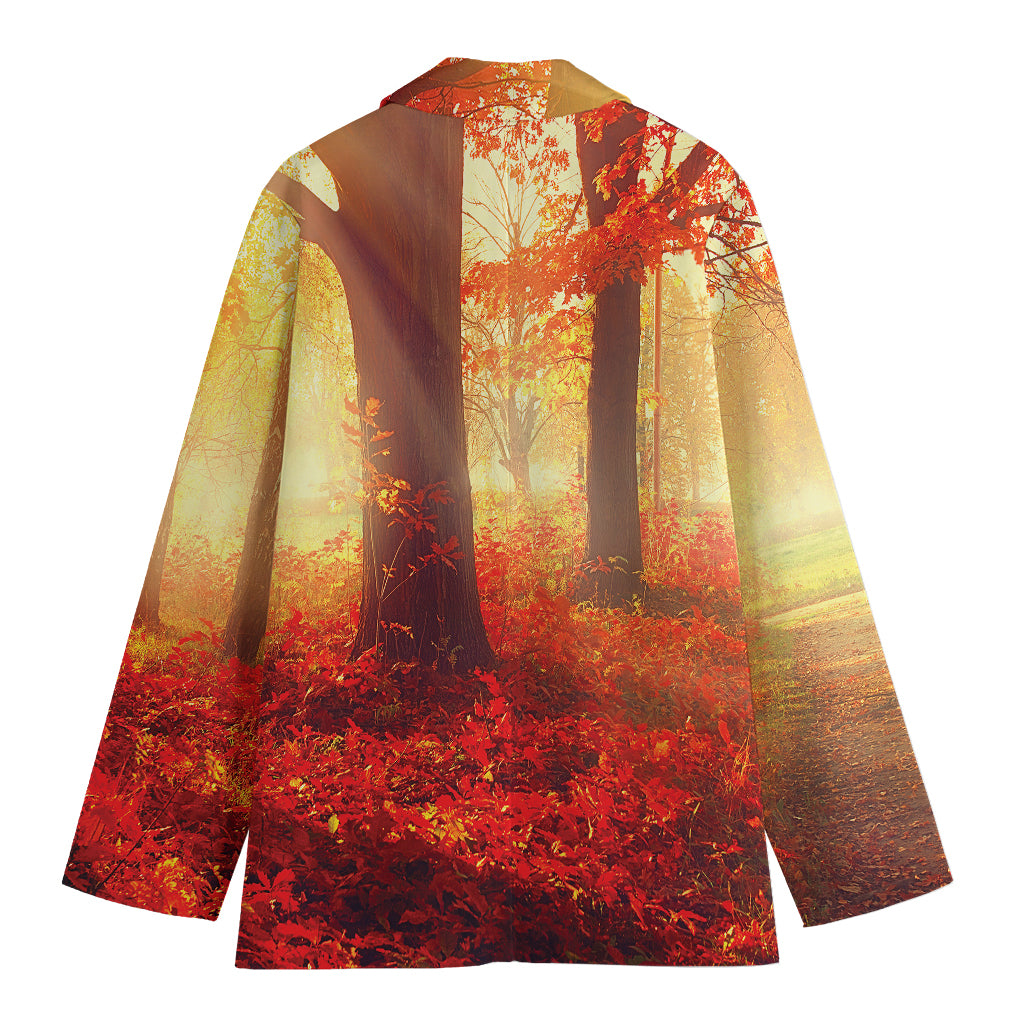 Sunshine Autumn Tree Print Women's Cotton Blazer