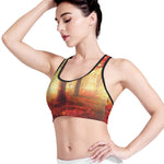 Sunshine Autumn Tree Print Women's Sports Bra