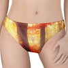 Sunshine Autumn Tree Print Women's Thong