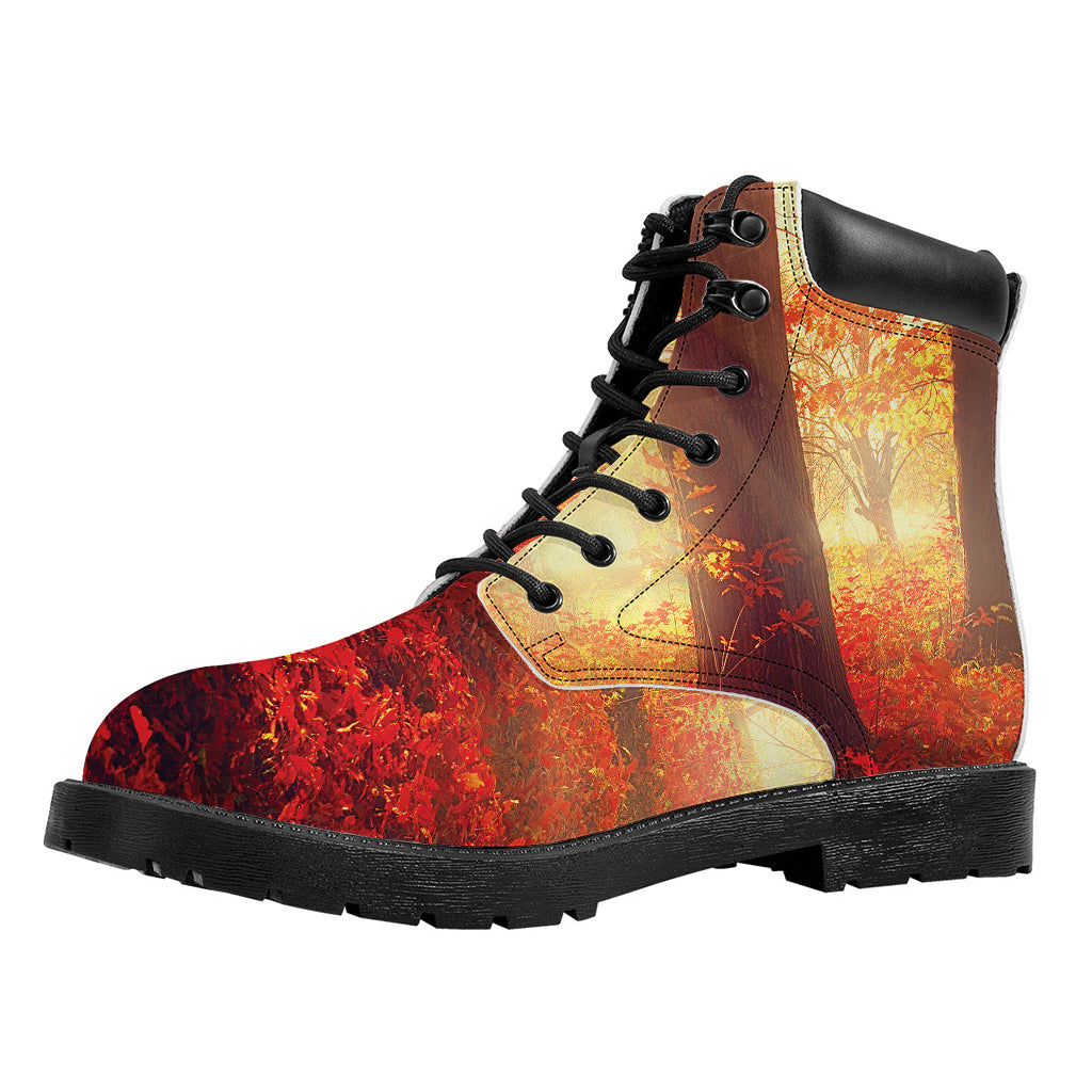 Sunshine Autumn Tree Print Work Boots