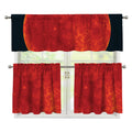 Super Blood Moon Lunar Eclipse Print 3 Piece Kitchen Curtains