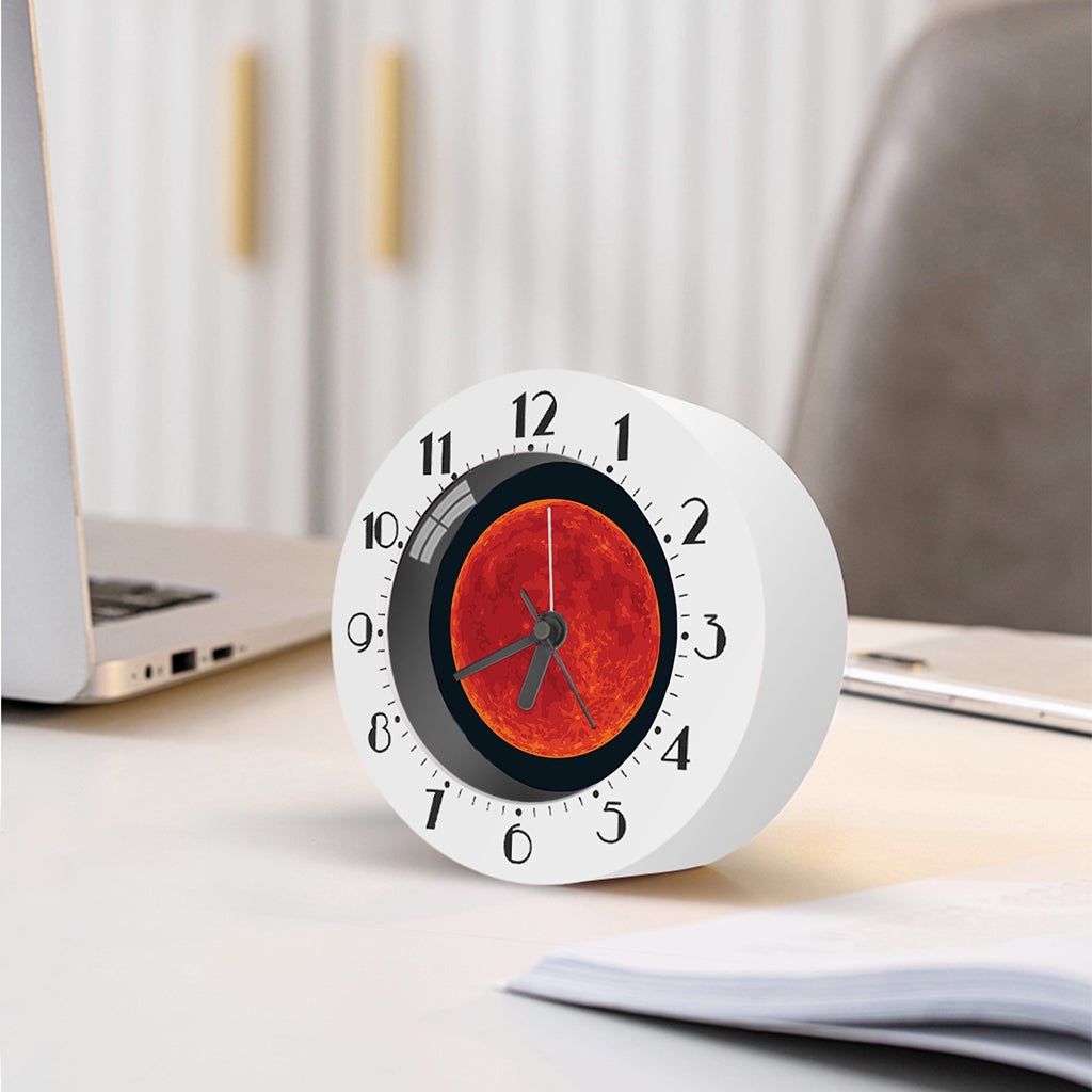 Super Blood Moon Lunar Eclipse Print Alarm Clock