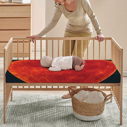 Super Blood Moon Lunar Eclipse Print Baby Crib Sheet