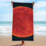 Super Blood Moon Lunar Eclipse Print Beach Towel