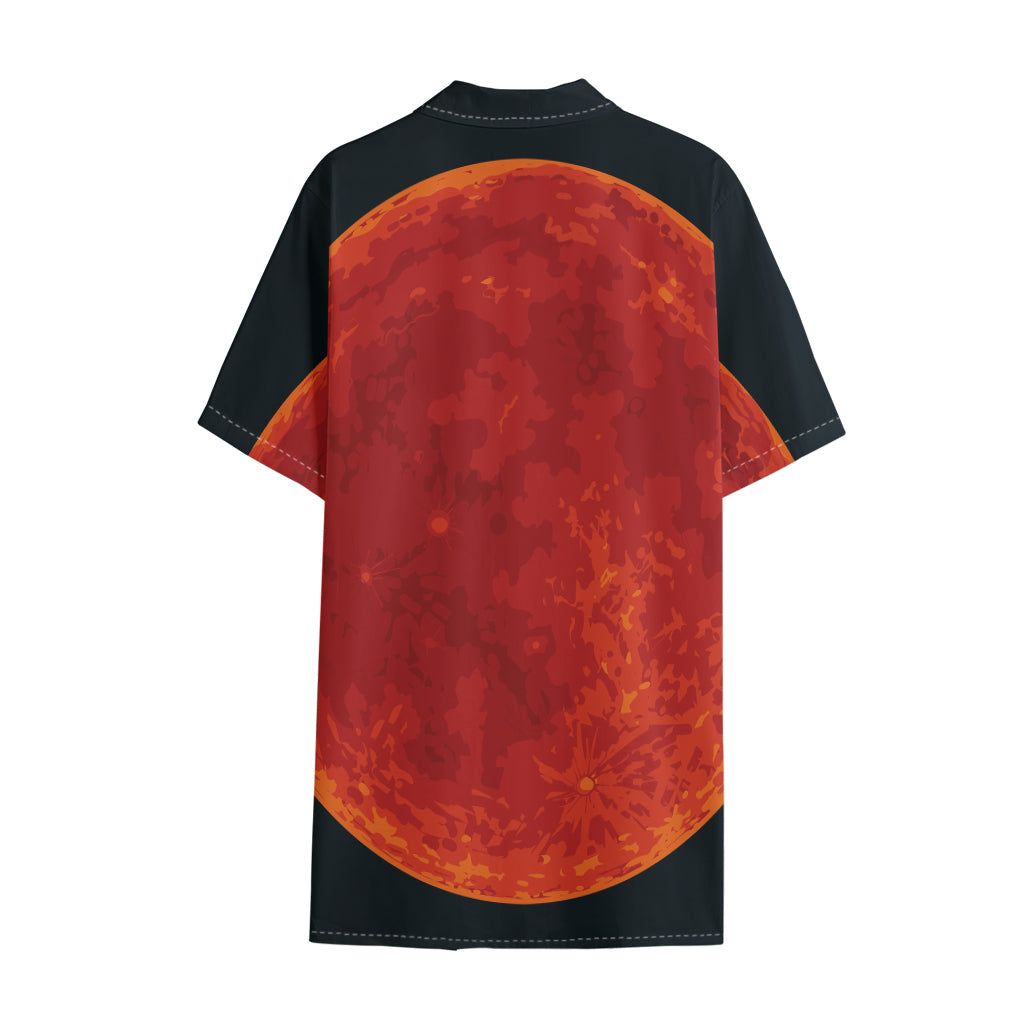 Super Blood Moon Lunar Eclipse Print Cotton Hawaiian Shirt