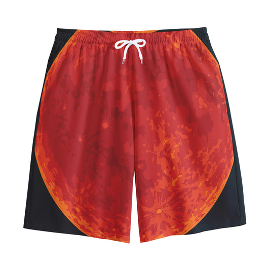 Super Blood Moon Lunar Eclipse Print Cotton Shorts