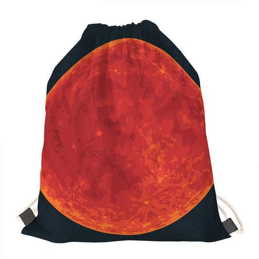 Super Blood Moon Lunar Eclipse Print Drawstring Bag