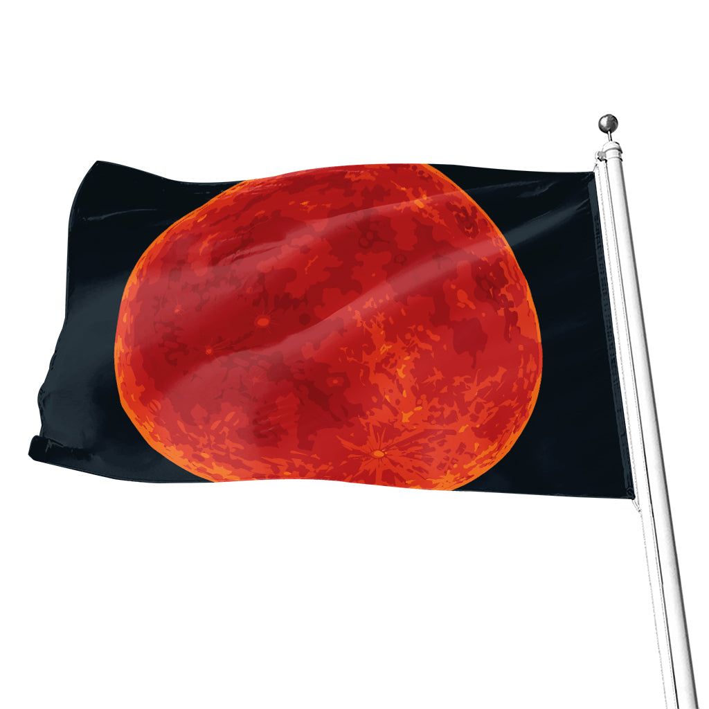 Super Blood Moon Lunar Eclipse Print Flag