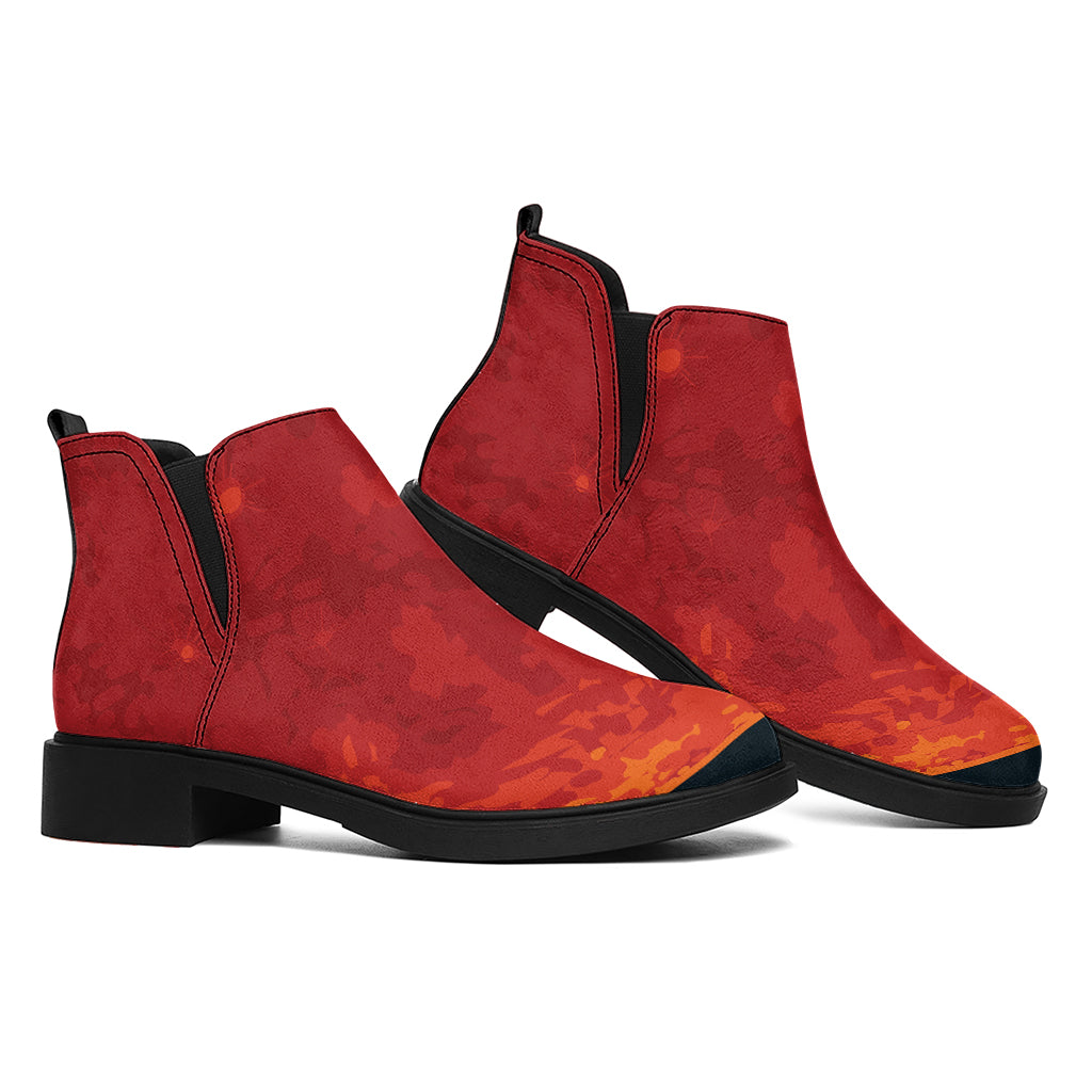 Super Blood Moon Lunar Eclipse Print Flat Ankle Boots