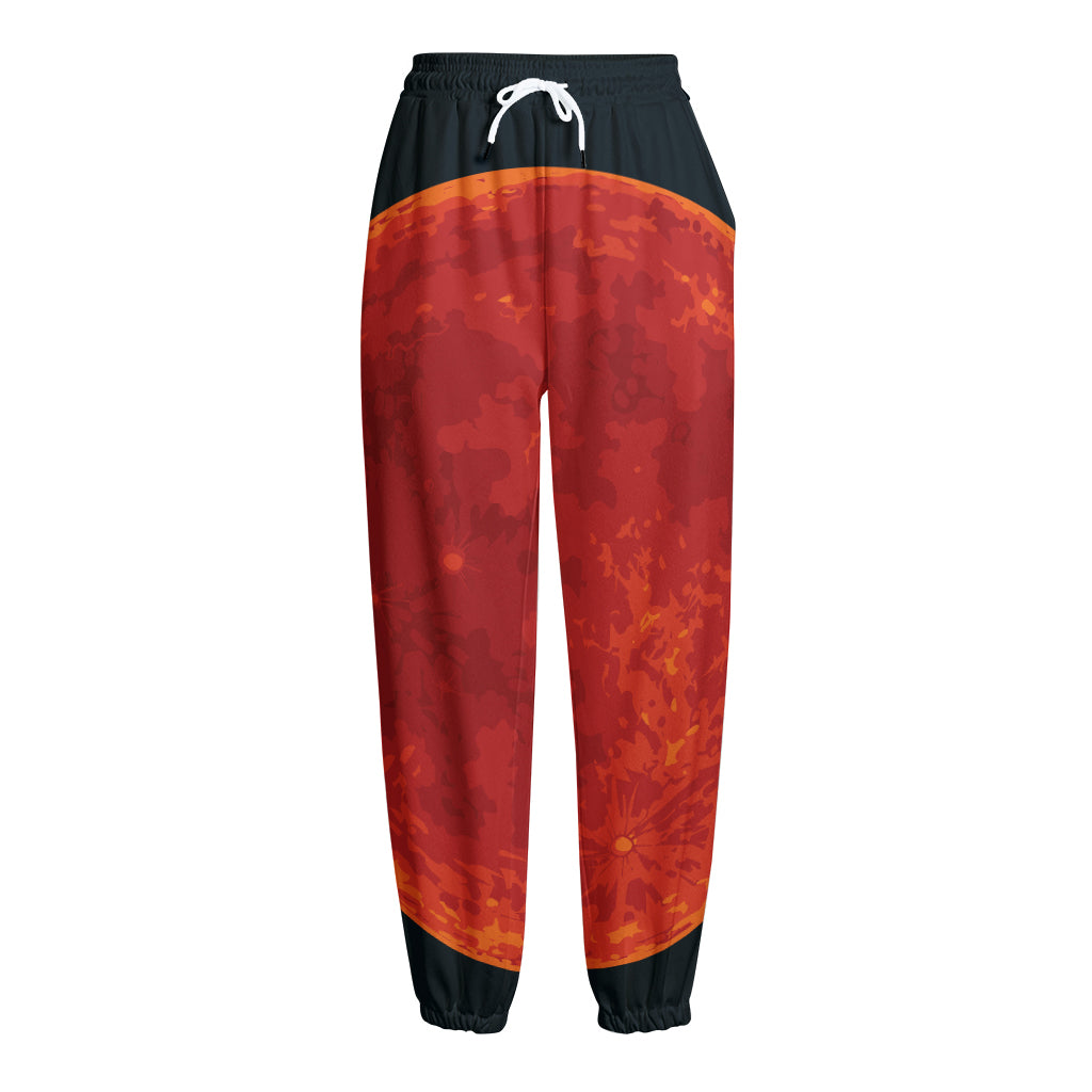 Super Blood Moon Lunar Eclipse Print Fleece Lined Knit Pants