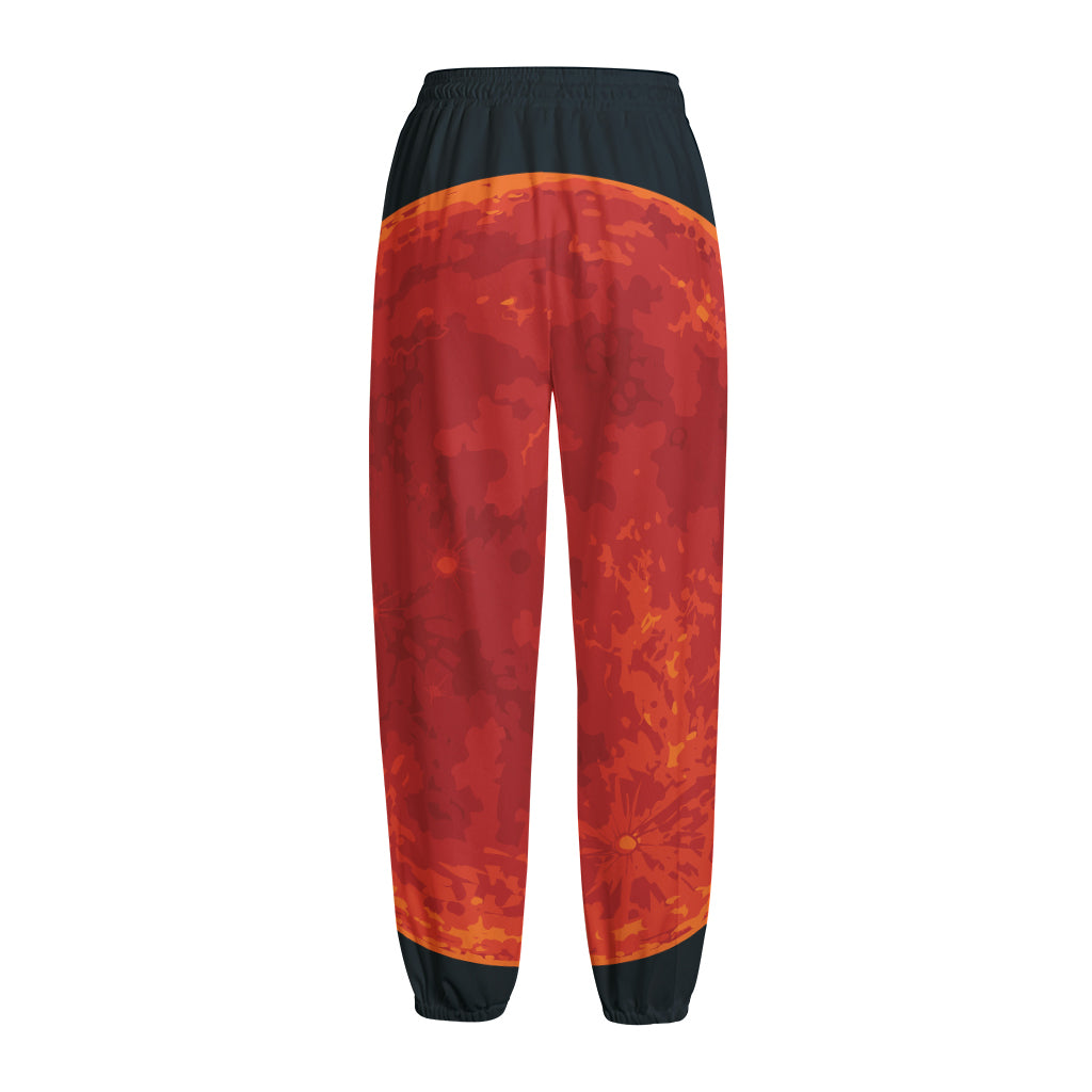 Super Blood Moon Lunar Eclipse Print Fleece Lined Knit Pants