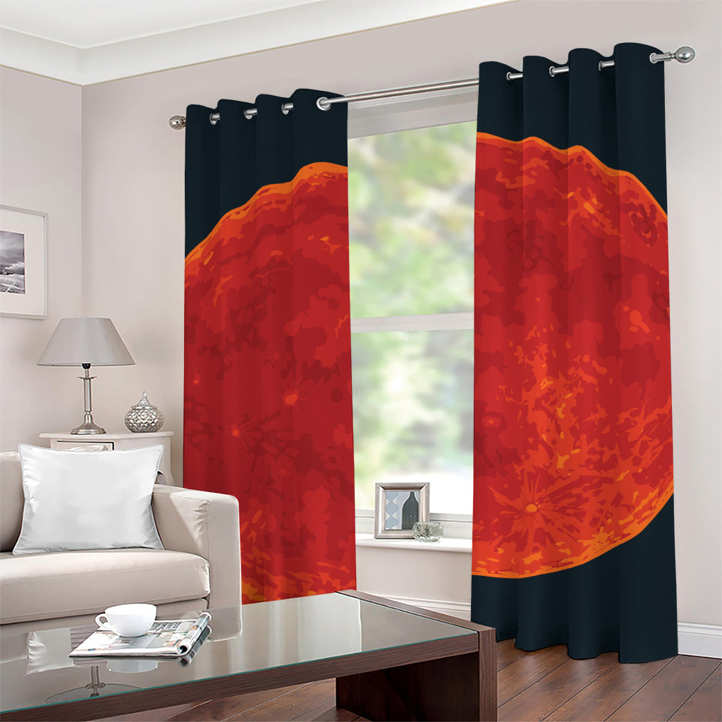 Super Blood Moon Lunar Eclipse Print Grommet Curtains