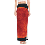 Super Blood Moon Lunar Eclipse Print High Slit Maxi Skirt