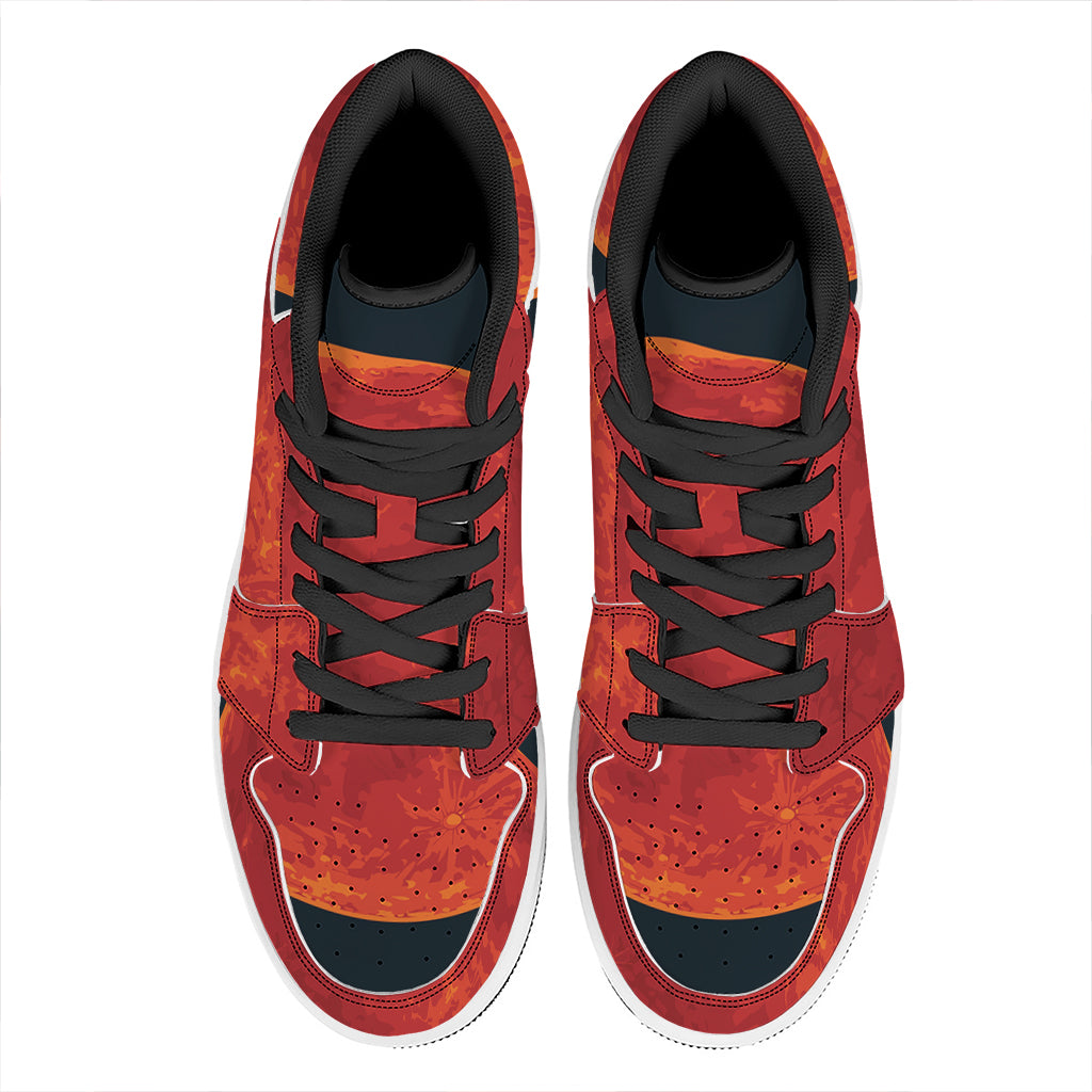 Super Blood Moon Lunar Eclipse Print High Top Leather Sneakers