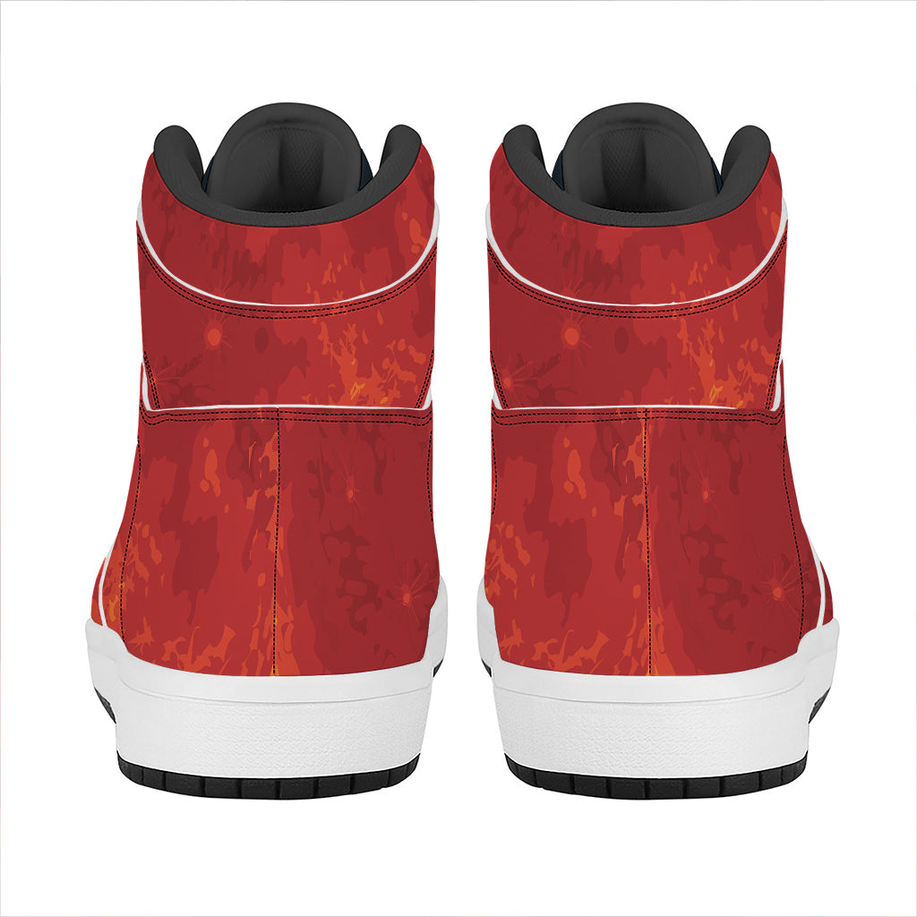 Super Blood Moon Lunar Eclipse Print High Top Leather Sneakers