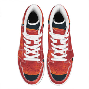 Super Blood Moon Lunar Eclipse Print High Top Leather Sneakers