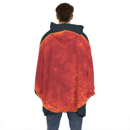 Super Blood Moon Lunar Eclipse Print Hoodie Blanket
