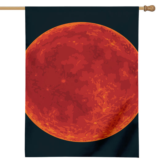 Super Blood Moon Lunar Eclipse Print House Flag