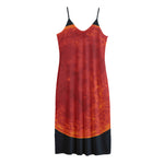 Super Blood Moon Lunar Eclipse Print Jersey Midi Cami Dress