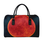 Super Blood Moon Lunar Eclipse Print Leather Duffle Bag