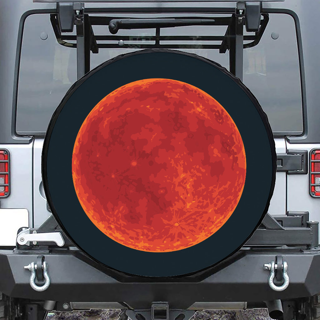 Super Blood Moon Lunar Eclipse Print Leather Spare Tire Cover