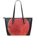 Super Blood Moon Lunar Eclipse Print Leather Tote Bag With Zipper