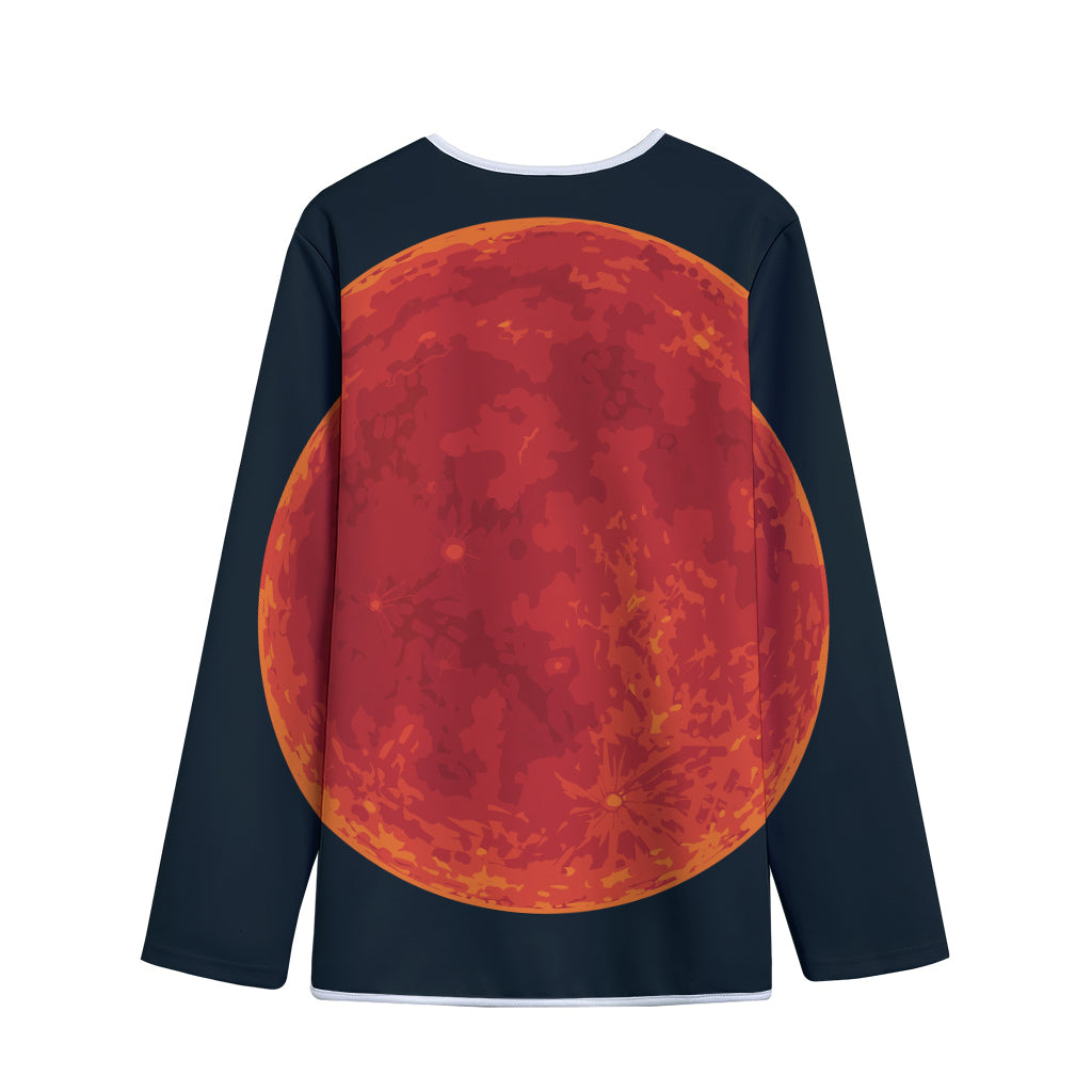 Super Blood Moon Lunar Eclipse Print Long Sleeve Short Coat