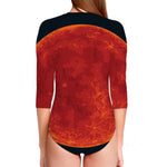 Super Blood Moon Lunar Eclipse Print Long Sleeve Swimsuit