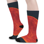 Super Blood Moon Lunar Eclipse Print Long Socks